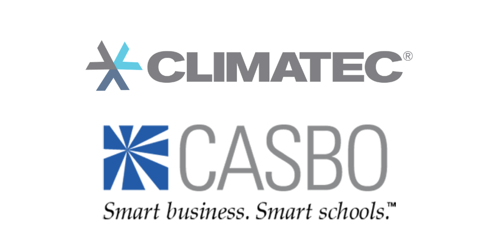 Climatec logo and CASBO logo partnership 2020