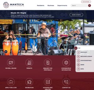 Manteca website homepage